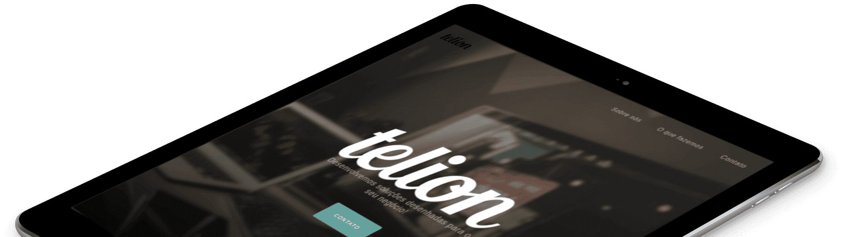 Ipad com o site da Telion aberto.